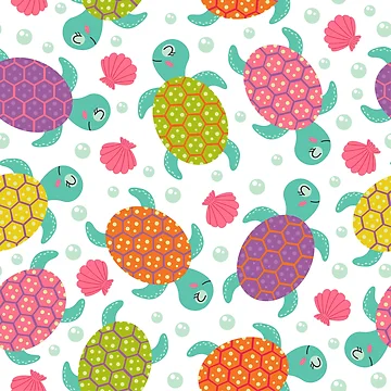Artwork thumbnail, Cute Sea Turtle by PatternTale