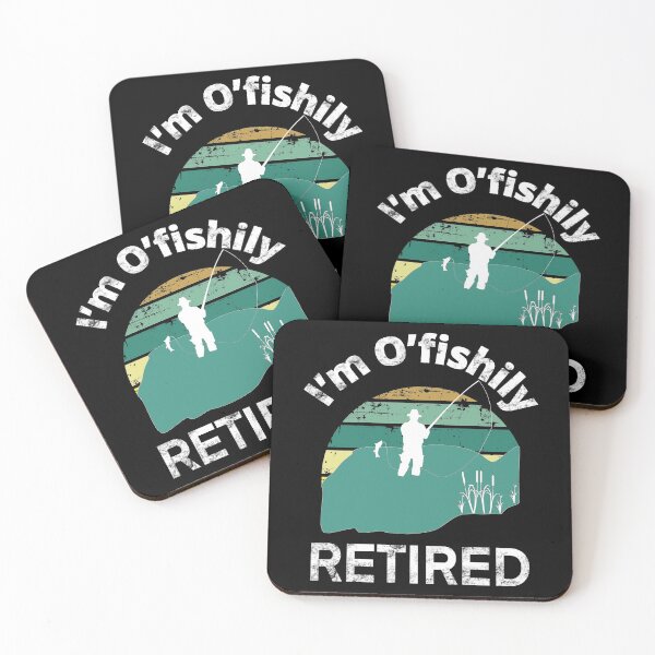 Item preview, I’m O’fishily Retired Funny Pun Design with Retro Distressed Vintage Sunset designed and sold by PrettyLittlePic.