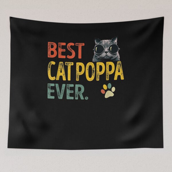 Item preview, Mens Vintage Best Cat Poppa Ever Retro Cat Daddy Father Gift  designed and sold by sheilase.