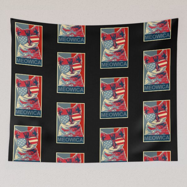 Item preview, Meowica Mullet Cat 4th of July Patriotic American Flag Design designed and sold by trendyzcom.