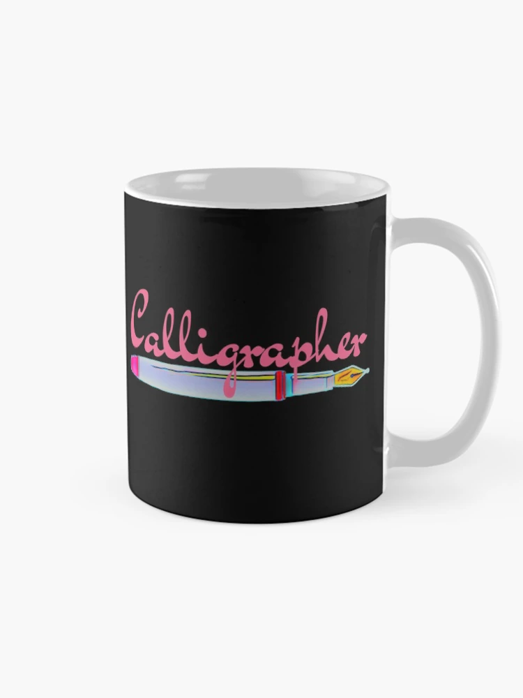 Thumbnail 3 of 6, Coffee Mug, Calligrapher Pink designed and sold by DesignsofNote.