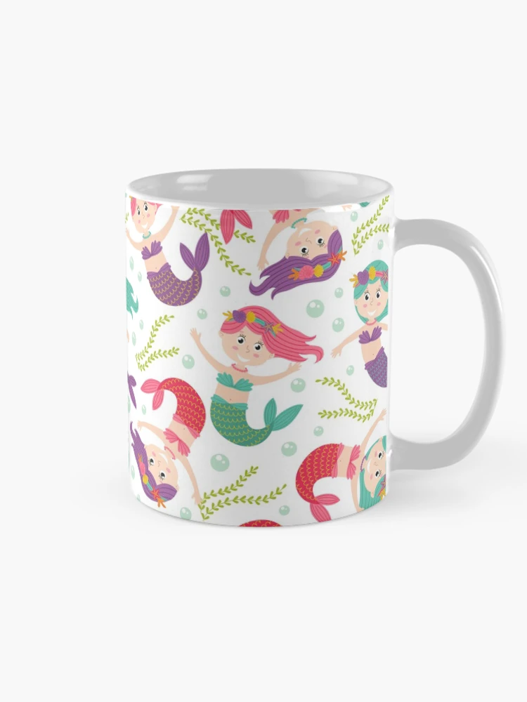 Thumbnail 3 of 6, Coffee Mug, Cute Mermaid Pattern designed and sold by PatternTale.