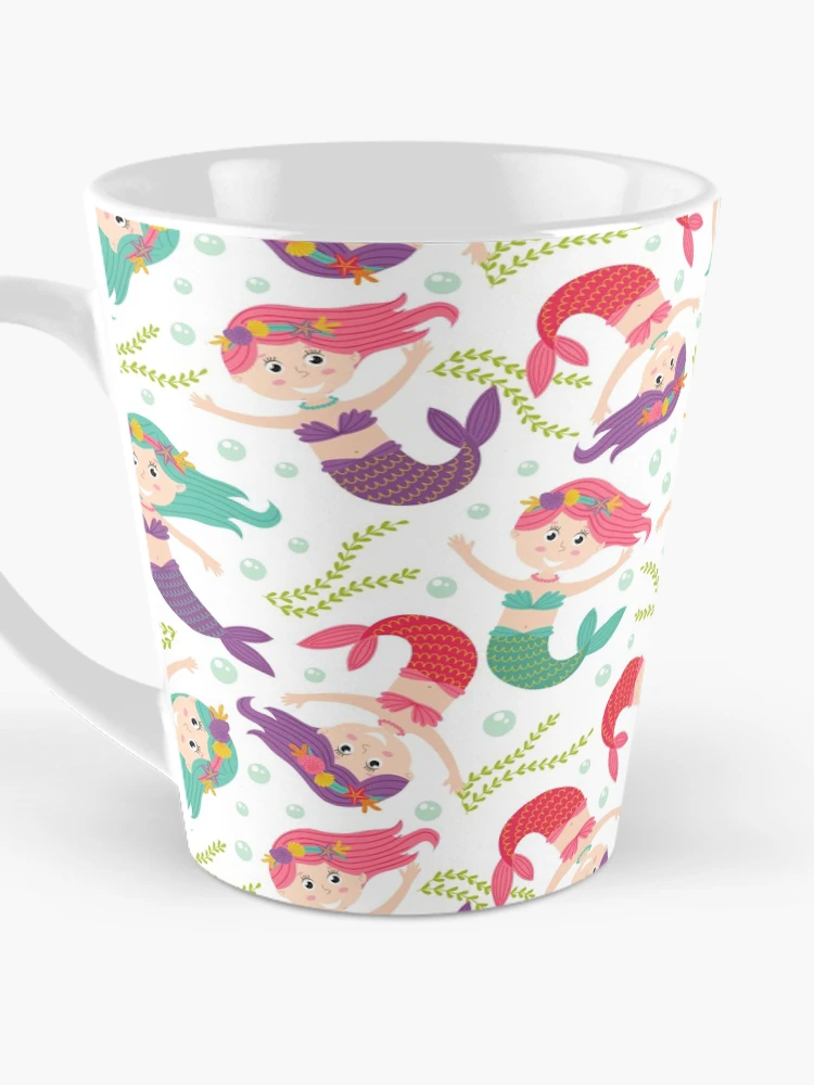 Thumbnail 3 of 4, Coffee Mug, Cute Mermaid Pattern designed and sold by PatternTale.