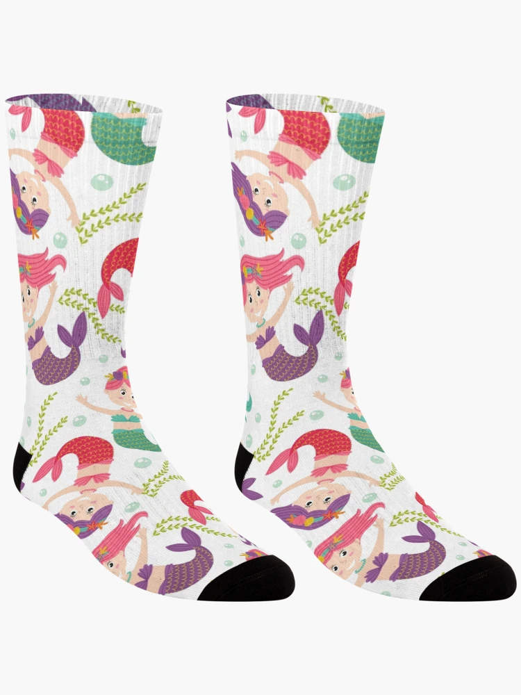 Thumbnail 3 of 5, Socks, Cute Mermaid Pattern designed and sold by PatternTale.