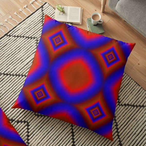 Red and Blue Glowing Colors Floor Pillow