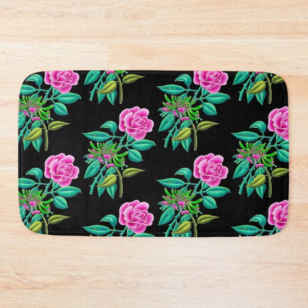 Item preview, Hot Pink Rose and Honeysuckle June Birth Month designed and sold by HeatherNafeArt.