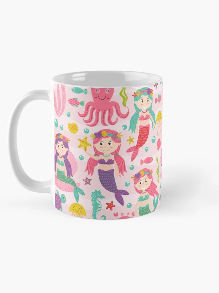 Thumbnail 5 of 6, Coffee Mug, Cute Princess Mermaid Pattern designed and sold by PatternTale.