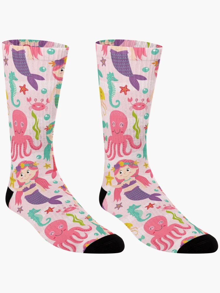 Thumbnail 3 of 5, Socks, Cute Princess Mermaid Pattern designed and sold by PatternTale.