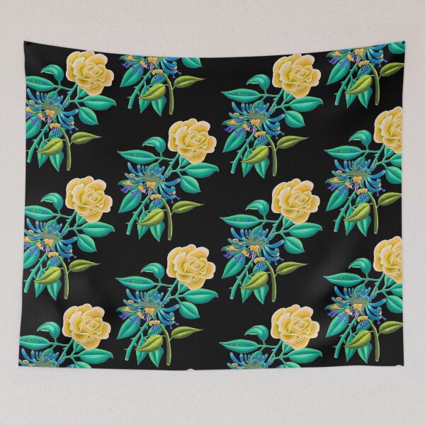 Item preview, Golden Sunshine Rose and Honeysuckle June Birth Month designed and sold by HeatherNafeArt.