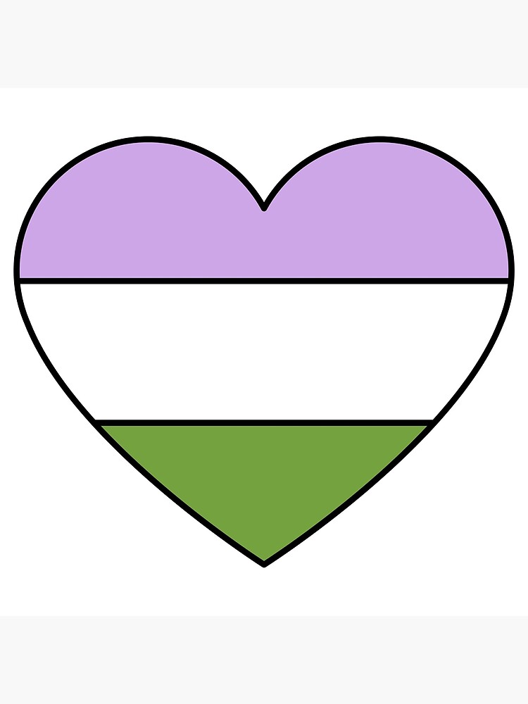 Genderqueer Pride Flag Heart Poster By Happykeira Redbubble 6700