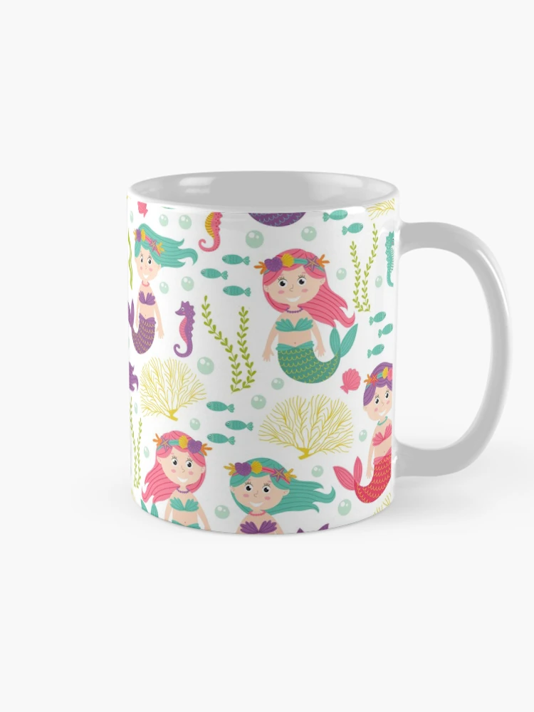 Thumbnail 3 of 6, Coffee Mug, Cute Pattern Mermaid designed and sold by PatternTale.