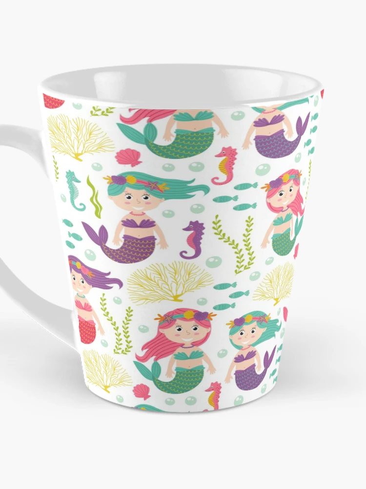 Thumbnail 3 of 4, Coffee Mug, Cute Pattern Mermaid designed and sold by PatternTale.