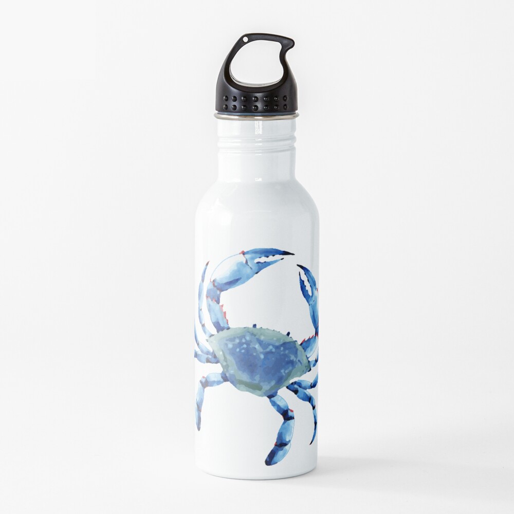 Blue Crab Oil Painting Water Bottle