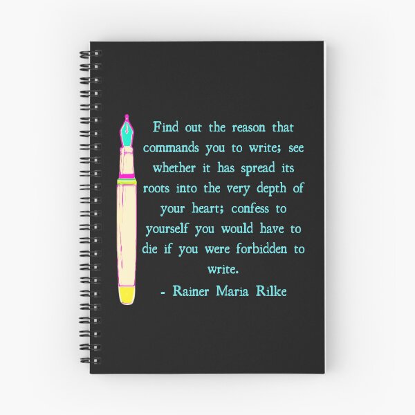 Item preview, Rainer Maria Rilke Writing Quote designed and sold by DesignsofNote.