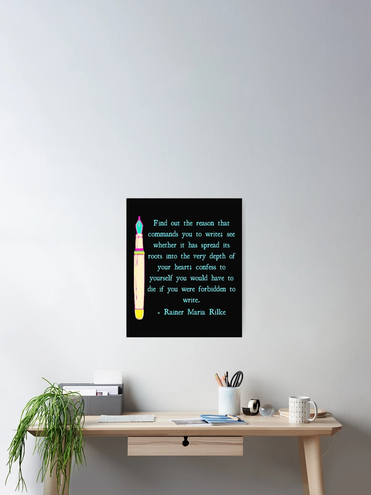 Thumbnail 2 of 3, Poster, Rainer Maria Rilke Writing Quote designed and sold by DesignsofNote.