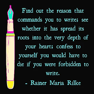Artwork thumbnail, Rainer Maria Rilke Writing Quote by DesignsofNote