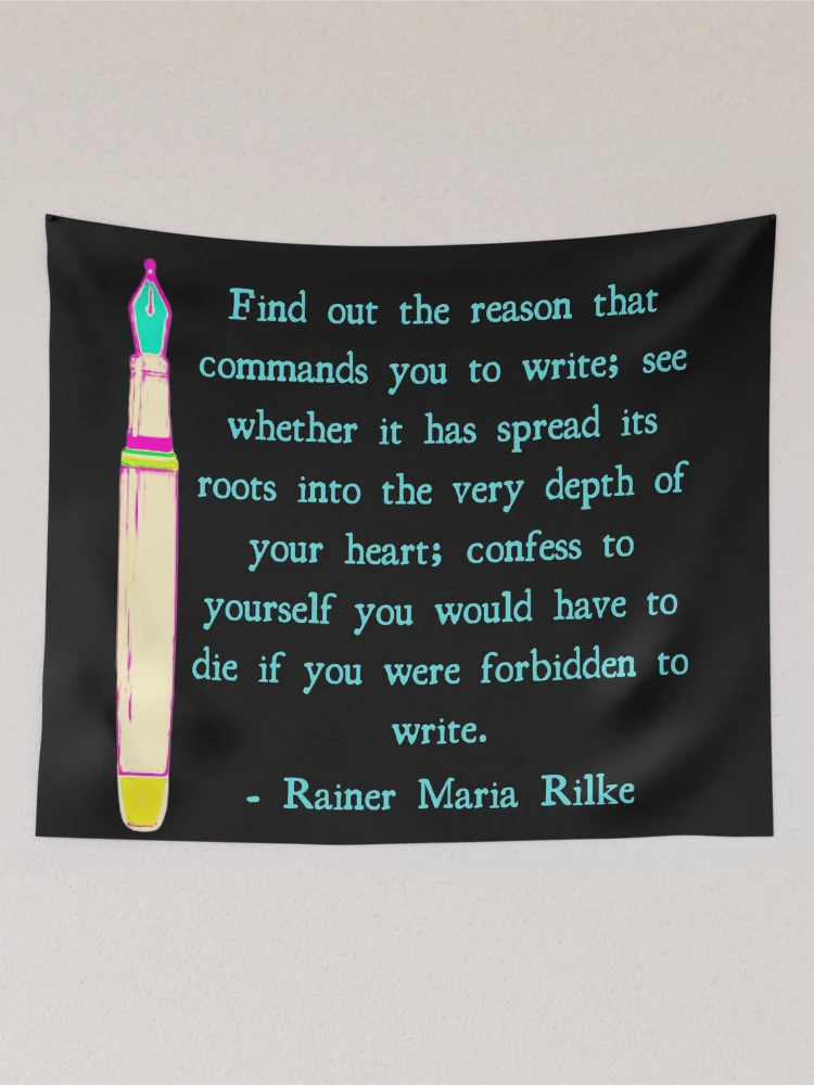 Thumbnail 2 of 3, Tapestry, Rainer Maria Rilke Writing Quote designed and sold by DesignsofNote.