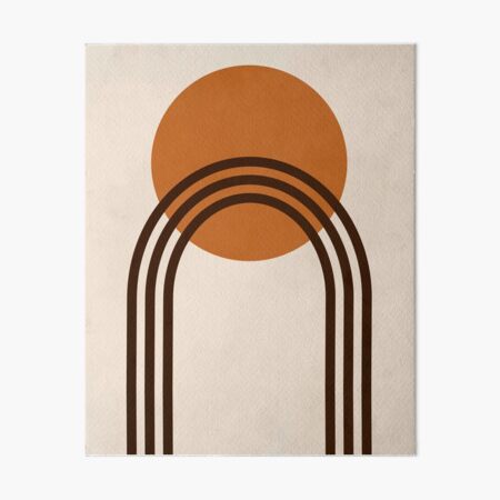 Mid Century Modern: Sun and Arch - Terracotta Art Board Print