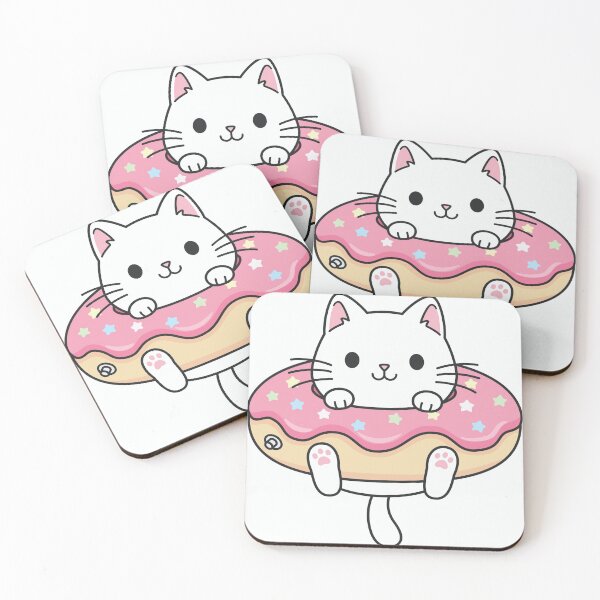 Item preview, Inner-tubing donut Summer Kawaii Kitty designed and sold by WilmasIsland.