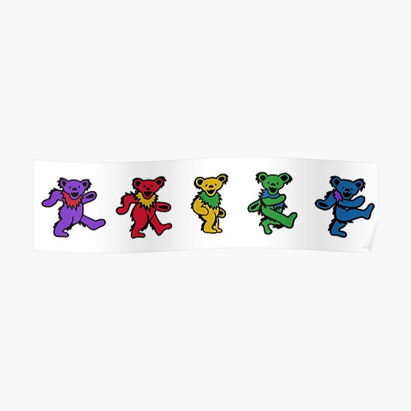 Dancing Bears Rainbow Poster