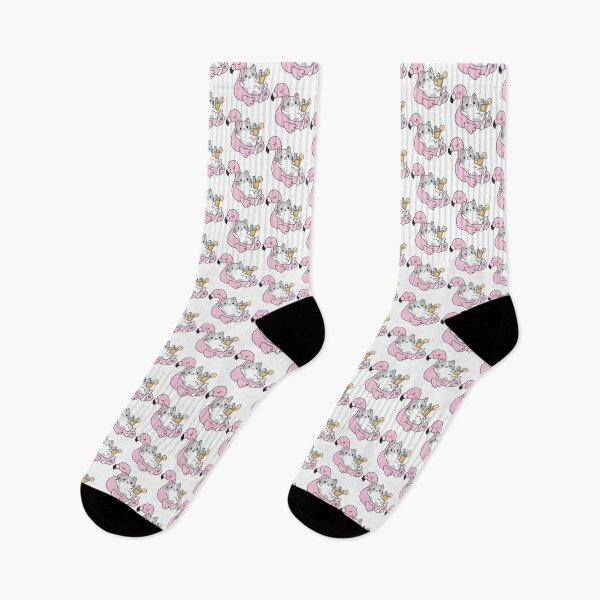 Item preview, Inner-tubing Flamingo Summer Kawaii Kitty designed and sold by WilmasIsland.