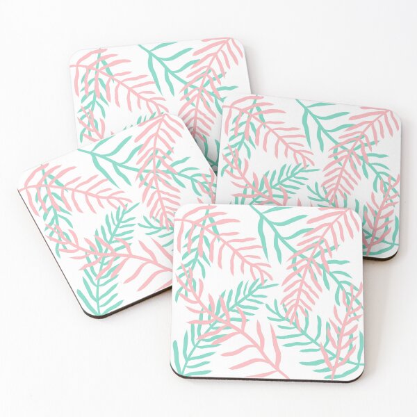 Item preview, Leaves in pink and mint green designed and sold by valdegilde.
