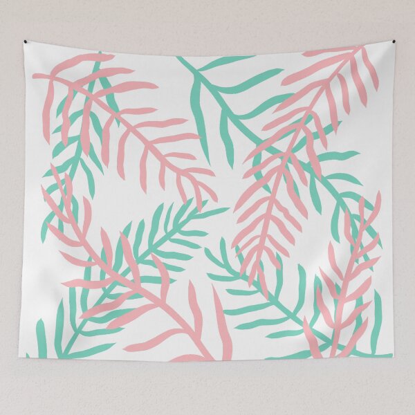 Item preview, Leaves in pink and mint green designed and sold by valdegilde.