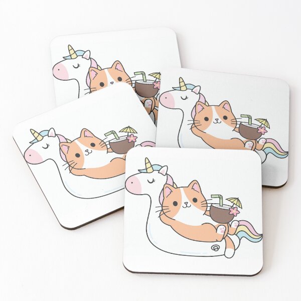 Item preview, Copy of Inner-tubing Unicorn Summer Kawaii Kitty designed and sold by WilmasIsland.