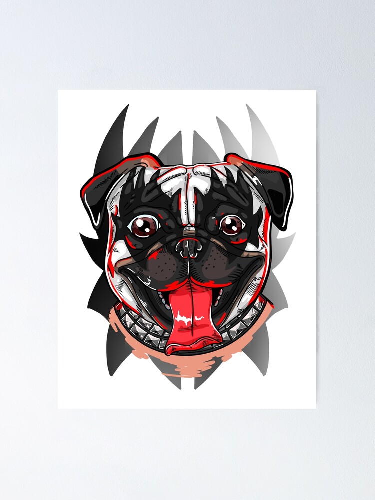Alternate view of Demon Pug Kiss Poster