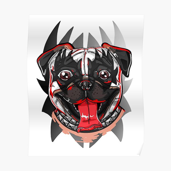 Demon Pug Kiss Poster