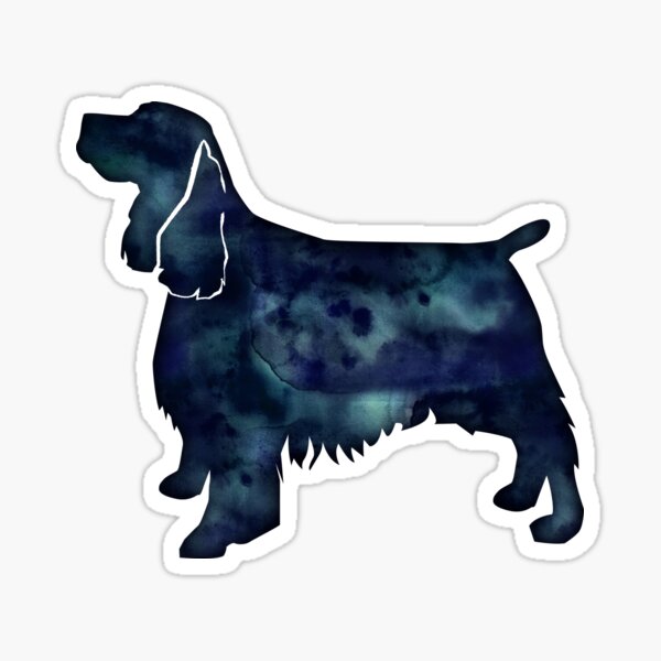 Springer Spaniel Dog Black Watercolor Silhouette Sticker