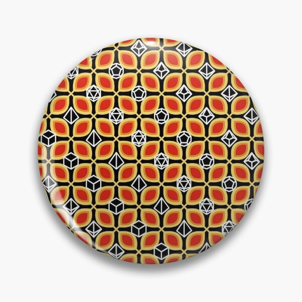 Item preview, 1970s Retro Inspired Polyhedral Dice Set and Leaf Seamless Pattern - Orange designed and sold by GenAumonier.
