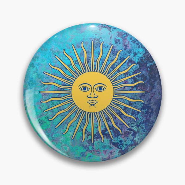 Item preview, Retro Hippie Sun Blue Paint designed and sold by Natasha Rolfe.