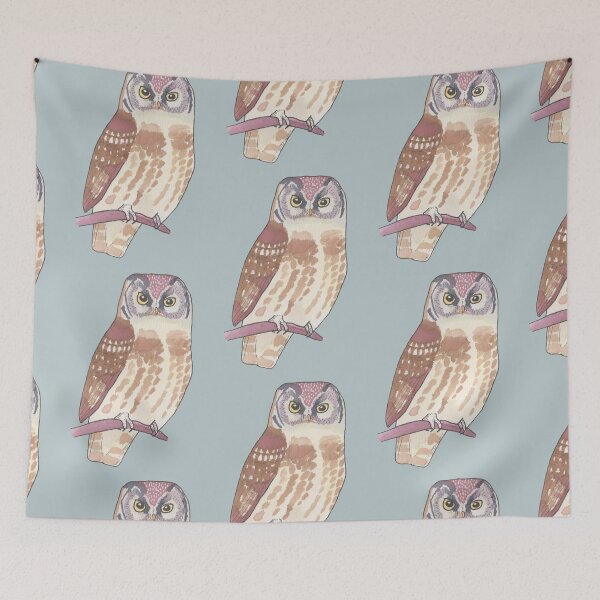 Item preview, Boreal Owl bird species watercolor art designed and sold by TheWaterBirds.