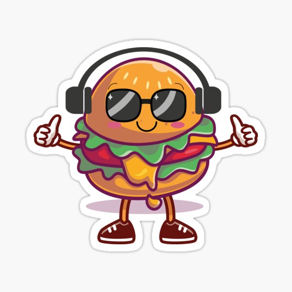 Item preview, Cute burger with sunglasses and headphones cool designed and sold by SUSSURA.
