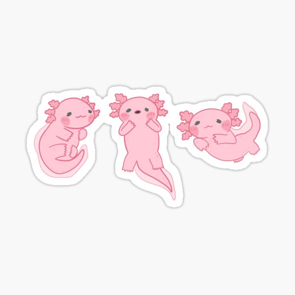 Vista previa del artículo con la obra «Lindos Axolotl Rosados», diseñado y vendido por Arianrhxd.