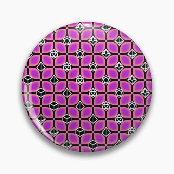 Item preview, 1970s Retro Inspired Polyhedral Dice Set and Leaf Seamless Pattern - Magenta designed and sold by GenAumonier.