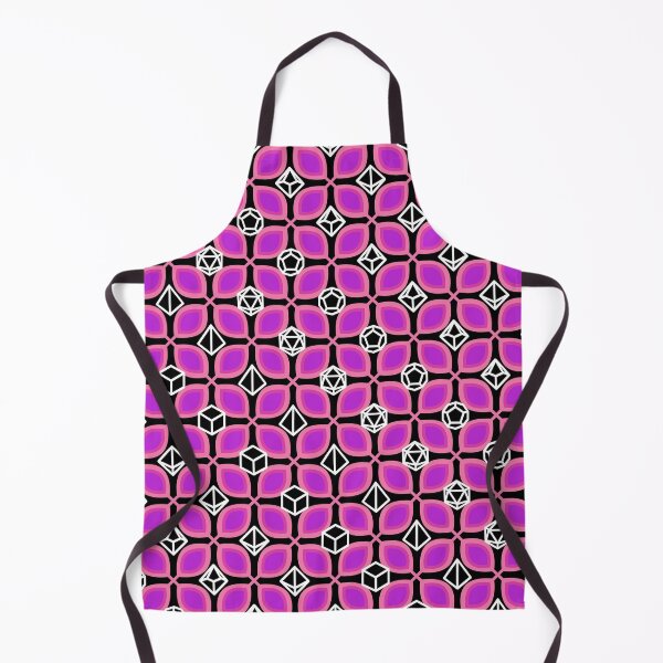Item preview, 1970s Retro Inspired Polyhedral Dice Set and Leaf Seamless Pattern - Magenta designed and sold by GenAumonier.