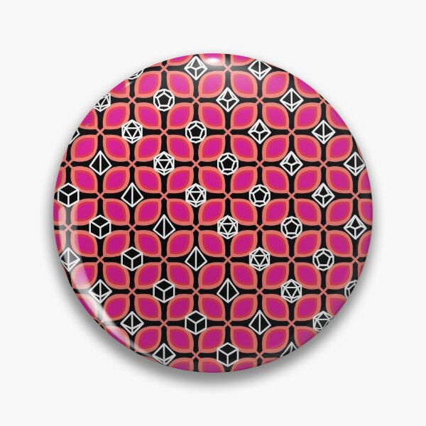 Item preview, 1970s Retro Inspired Polyhedral Dice Set and Leaf Seamless Pattern - Pink designed and sold by GenAumonier.