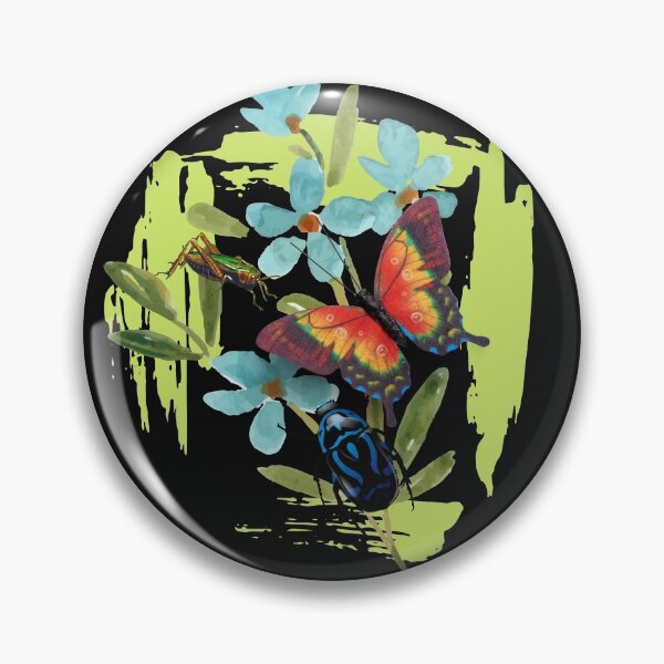 Item preview, Colorful Native Wildflowers With Beetle and Butterfly Design designed and sold by EarthArtDesigns.