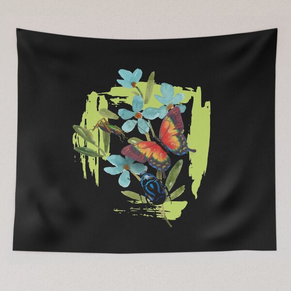 Item preview, Colorful Native Wildflowers With Beetle and Butterfly Design designed and sold by EarthArtDesigns.