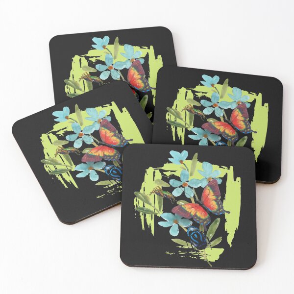 Item preview, Colorful Native Wildflowers With Beetle and Butterfly Design designed and sold by EarthArtDesigns.