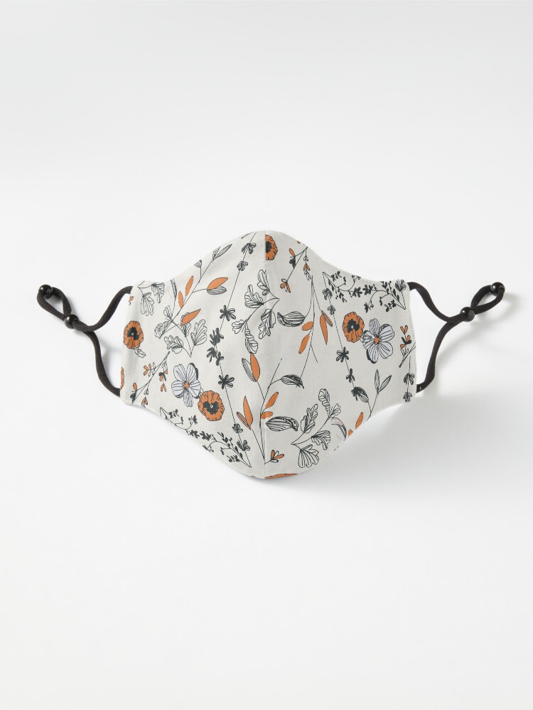 Alternate view of Orange Flower Pattern Mask