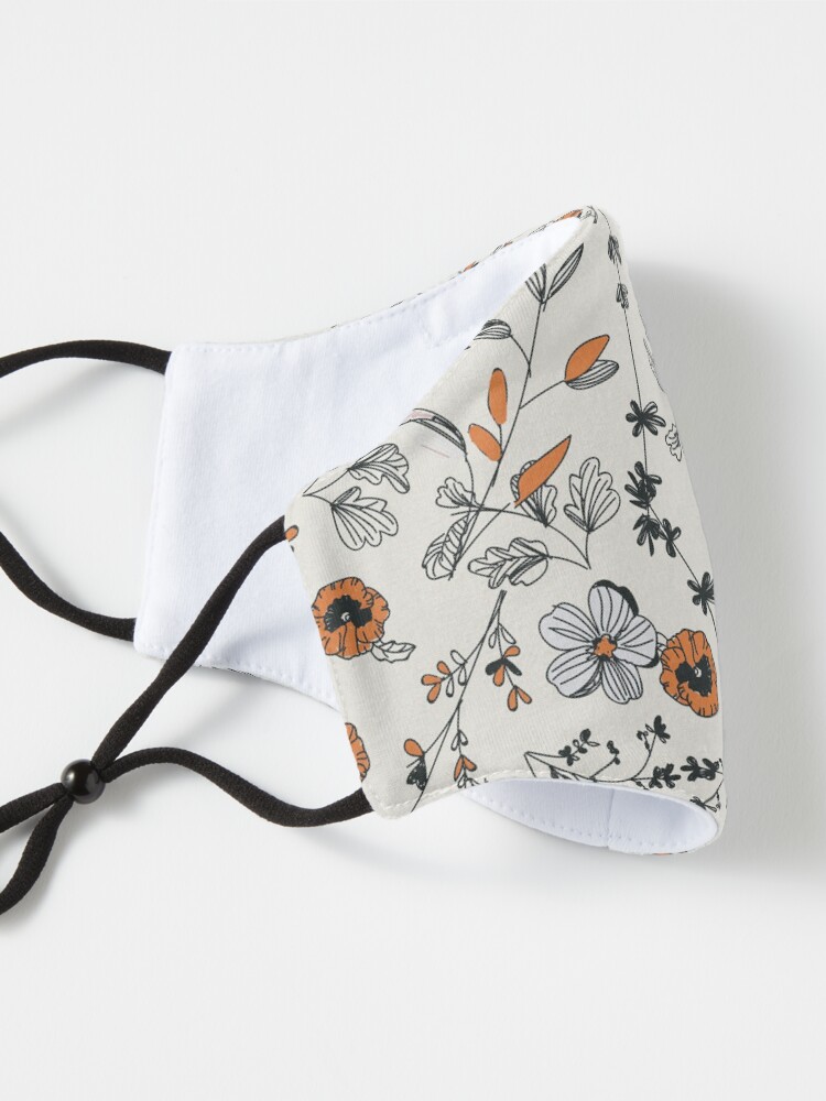 Alternate view of Orange Flower Pattern Mask