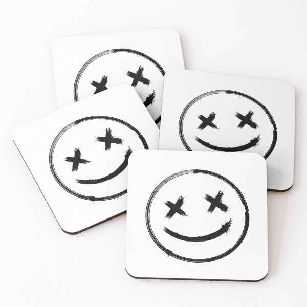 Item preview, Scary Dead Hand Drawn Styled Emoji Face Black  designed and sold by WearWolfDesigns.