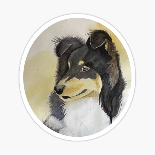 Item preview, watercolor australian sheepdog designed and sold by LiliDN.
