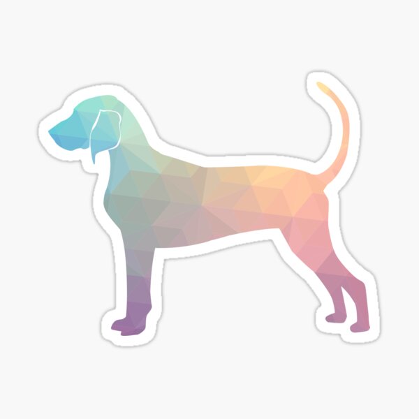 Bluetick Coonhound Colorful Geometric Pattern Silhouette - Pastel Sticker