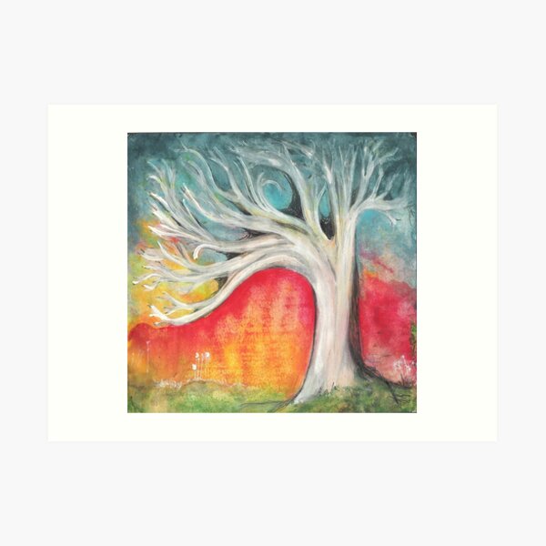 White Tree Blue Sky Art Print