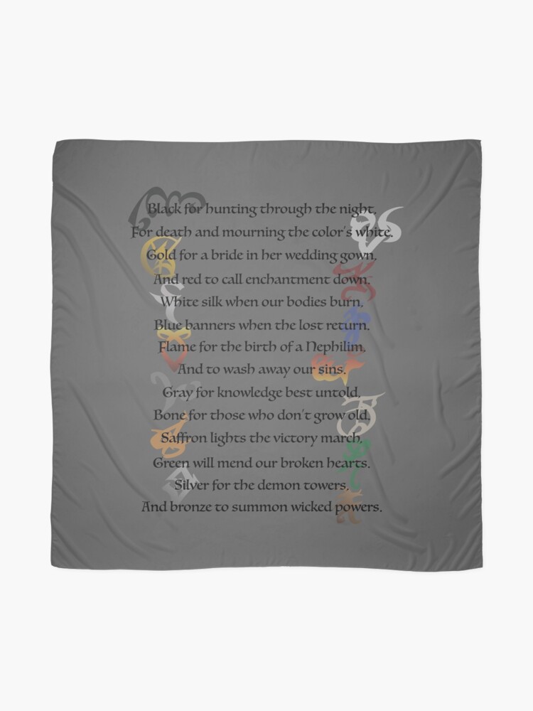 "Shadowhunters Nursery Rhyme" Scarf by Booshort Redbubble