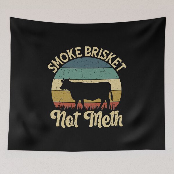 Item preview, smoke brisket not meth, bbq shirt, grilling shirt, smoking shirt, barbecue shirt, meat grilling, smoking meat shirts designed and sold by T-DESIGNEDZ.